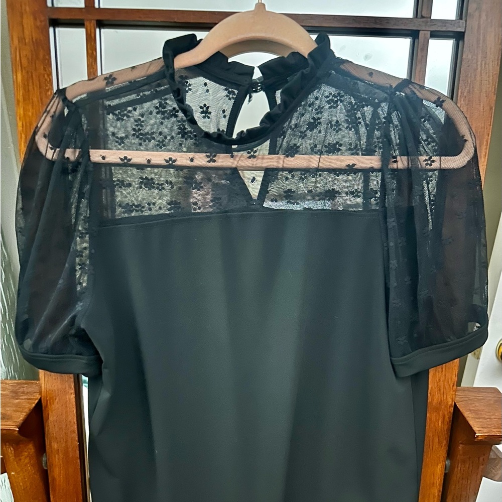 Black Sheer Lace Blouse